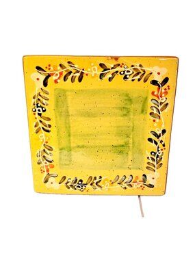 Kitchen Square 8"x8" Trivet Wall Hanging Decor Flowers Green Yellow Kitchen
